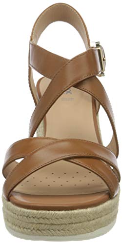 Geox D Ponza A, Sandalias con Plataforma Mujer, Marrón (Cognac C6001), 40 EU