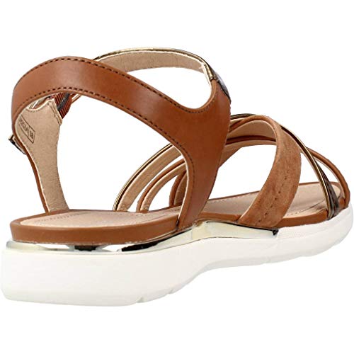Geox D Sandal Hiver A, Sandalias con Punta Abierta para Mujer, Dorado (DK Gold/Cognac C2E6N), 42 EU