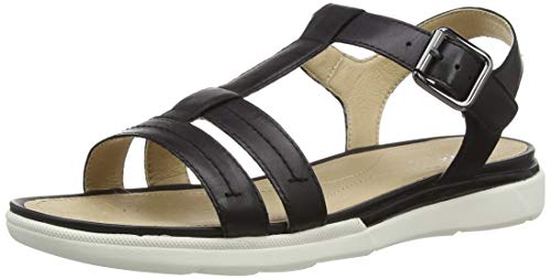 Geox D Sandal Hiver A, Sandalias con Tira Vertical Mujer, Negro (Black C9999), 40 EU