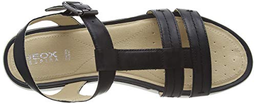 Geox D Sandal Hiver A, Sandalias con Tira Vertical Mujer, Negro (Black C9999), 40 EU