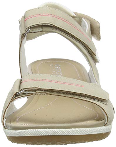 Geox D Sandal Vega A, Sandalia con Pulsera para Mujer, Beige (Taupe C6029), 41 EU