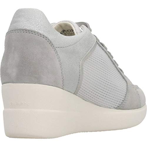 Geox D Stardust B, Zapatillas Mujer, Gris (Lt Grey/Silver C1355), 38 EU