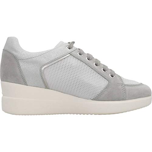 Geox D Stardust B, Zapatillas Mujer, Gris (Lt Grey/Silver C1355), 38 EU