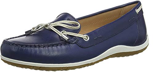 Geox D Vega Moc B, Mocasines Mujer, Azul (Blue/Skin C4ea5), 36,5 EU