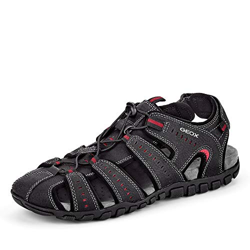 Geox Hombre Sandalias de Vestir U Sand.Mito, de Caballero Sandalias al Aire Libre,Sandalias Deportivas,Punta Cerrada,Schwarz,41 EU / 7 UK