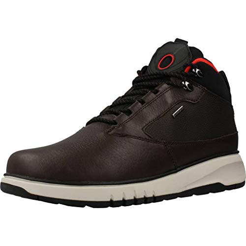 Geox Hombre Zapatillas AERANTIS 4X4 ABX, de Caballero Alto,Calzado Deportivo,Bota de Tobillo de Zapatilla,Impermeable,Coffee/Black,42 EU / 8 UK