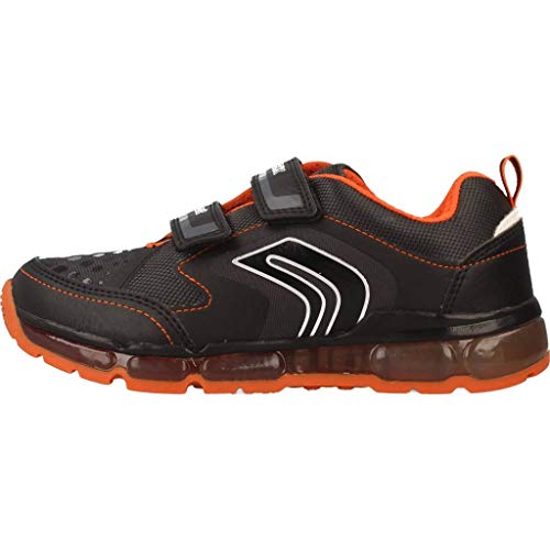 Geox J Android Boy A, Zapatilla Baja Niños, Negro (Black/Orange C0038), 31 EU