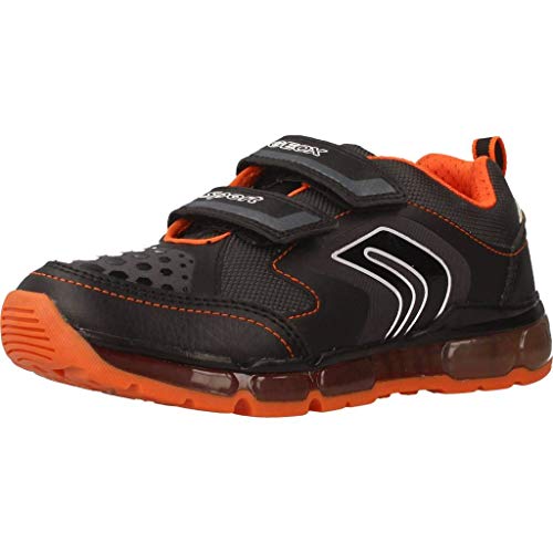 Geox J Android Boy A, Zapatilla Baja Niños, Negro (Black/Orange C0038), 31 EU