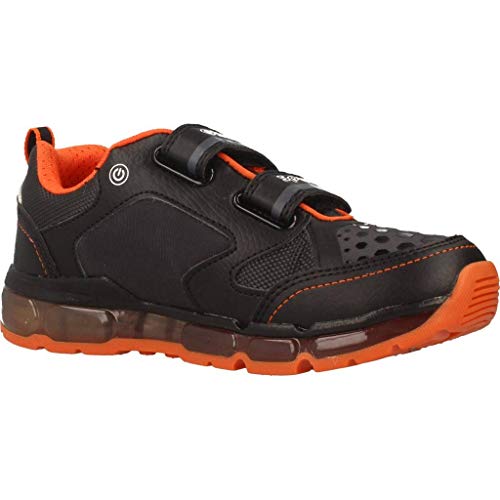 Geox J Android Boy A, Zapatilla Baja Niños, Negro (Black/Orange C0038), 31 EU