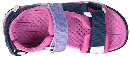 Geox J Borealis Girl A, Sandalias Deportivas, Azul Marino, Fucsia, 27 EU