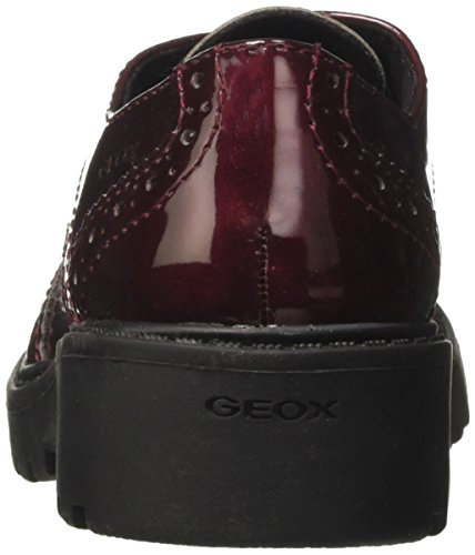 Geox J Casey Girl K, Zapatos de Cordones Brogue Niñas, Rojo (Bordeaux), 39 EU