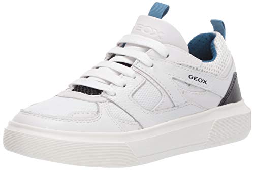 Geox J NETTUNO Boy D, Zapatillas Niños, Blanco (White/Petroleo C1zj4), 33 EU