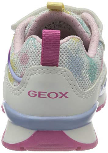 Geox J Pavel Girl A, Zapatillas, White Multicolor, 27 EU