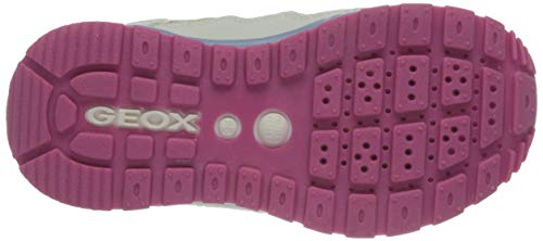 Geox J Pavel Girl A, Zapatillas, White Multicolor, 27 EU