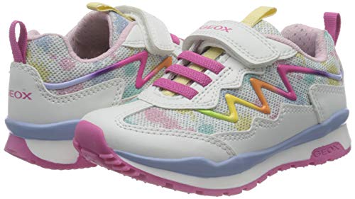 Geox J Pavel Girl A, Zapatillas, White Multicolor, 27 EU