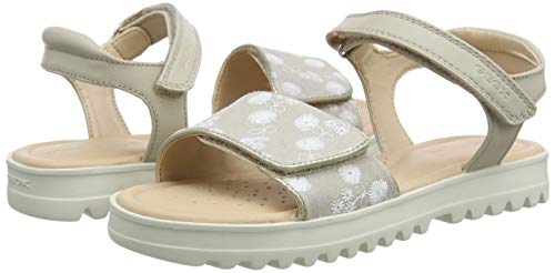 Geox J Sandal Coralie Gir, Sandalias con Punta Abierta Niños, Beige (Beige C5000), 33 EU