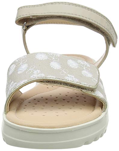 Geox J Sandal Coralie Gir, Sandalias con Punta Abierta Niños, Beige (Beige C5000), 33 EU