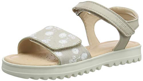 Geox J Sandal Coralie Gir, Sandalias con Punta Abierta Niños, Beige (Beige C5000), 33 EU