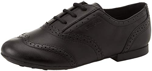Geox JR Plie' E, Zapatos de Cordones Oxford Mujer, Negro (Black C9999), 40 EU