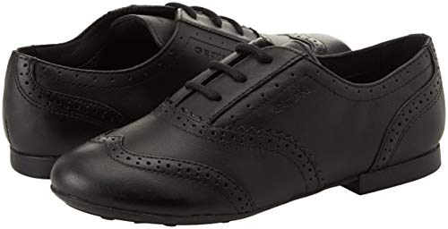 Geox JR Plie' E, Zapatos de Cordones Oxford Mujer, Negro (Black C9999), 40 EU