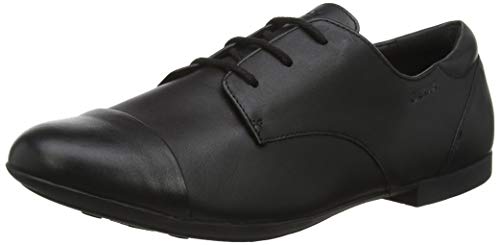 Geox JR Plie' F, Zapatos de Cordones Oxford Mujer, Negro (Black C9999), 37 EU