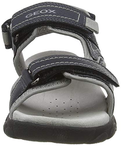 Geox Jr Sandal Strada A, Sandalias con Punta Abierta para Niños, Azul (Navy/Grey C0661), 35 EU