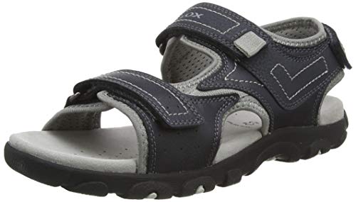 Geox Jr Sandal Strada A, Sandalias con Punta Abierta para Niños, Azul (Navy/Grey C0661), 35 EU