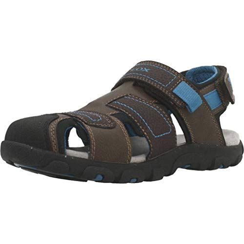 Geox JR Sandal Strada D, Sandalias Punta Cerrada Niños, Marrón (Brown/AVI O C6402), 38 EU