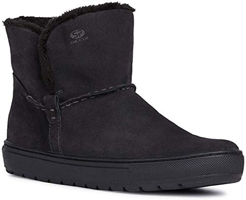 Geox Mujer Botas de Invierno BREEDA, señora Botas,Botas de Invierno,Botas de Piel,Forrado,Caliente,Grau,39 EU / 6 UK