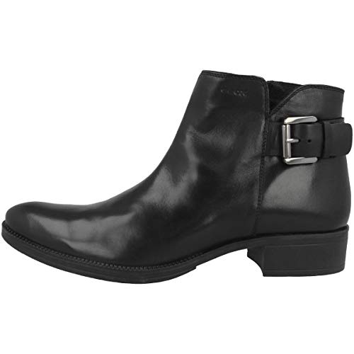 Geox Mujer Botines LACEYIN, señora Botines,Botas,Botas de Media caña,Botines,botín,Tobillo Alto,Cremallera,Removable Insole,Schwarz,39 EU / 6 UK