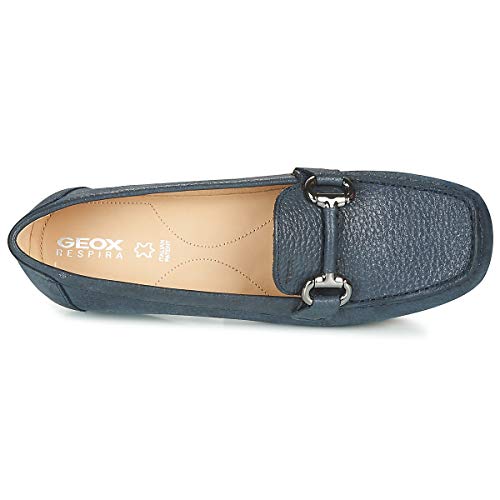 Geox Mujer Mocasines EUXO, señora Zapatillas,Pantuflas,Zapatos Bajos,Zapatos universitarios,Zapatos de Negocios,Removable Insole,Blau,36 EU / 3 UK
