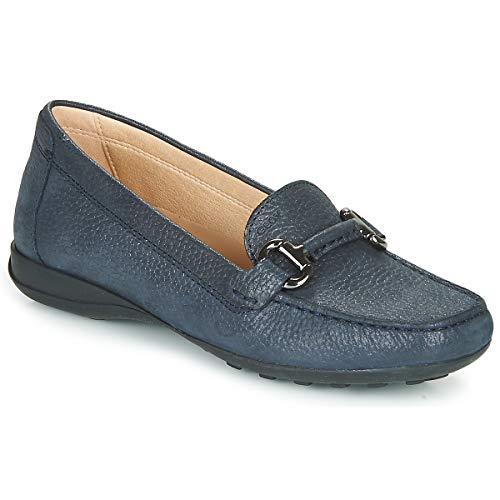 Geox Mujer Mocasines EUXO, señora Zapatillas,Pantuflas,Zapatos Bajos,Zapatos universitarios,Zapatos de Negocios,Removable Insole,Blau,36 EU / 3 UK
