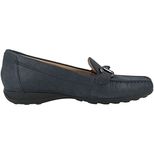 Geox Mujer Mocasines EUXO, señora Zapatillas,Pantuflas,Zapatos Bajos,Zapatos universitarios,Zapatos de Negocios,Removable Insole,Blau,38 EU / 5 UK