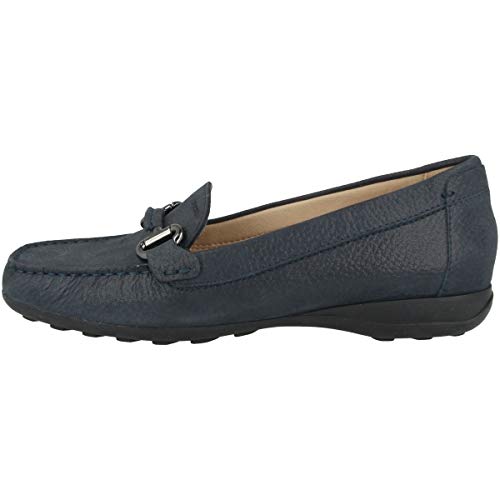 Geox Mujer Mocasines EUXO, señora Zapatillas,Pantuflas,Zapatos Bajos,Zapatos universitarios,Zapatos de Negocios,Removable Insole,Blau,38 EU / 5 UK
