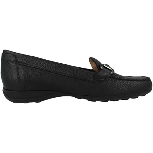 Geox Mujer Mocasines EUXO, señora Zapatillas,Pantuflas,Zapatos Bajos,Zapatos universitarios,Zapatos de Negocios,Removable Insole,Schwarz,37 EU / 4 UK