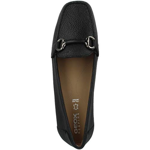Geox Mujer Mocasines EUXO, señora Zapatillas,Pantuflas,Zapatos Bajos,Zapatos universitarios,Zapatos de Negocios,Removable Insole,Schwarz,37 EU / 4 UK