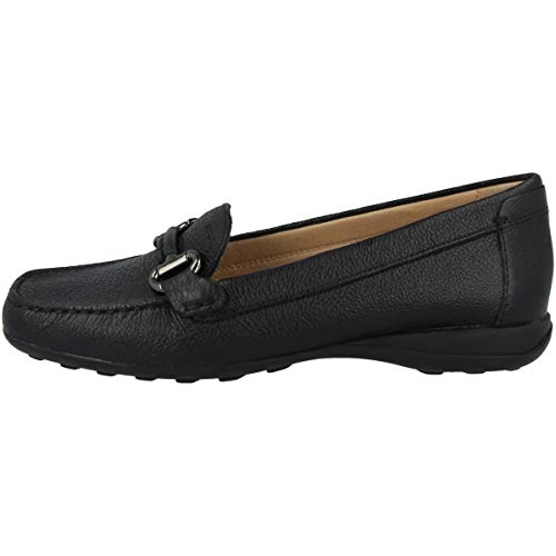 Geox Mujer Mocasines EUXO, señora Zapatillas,Pantuflas,Zapatos Bajos,Zapatos universitarios,Zapatos de Negocios,Removable Insole,Schwarz,37 EU / 4 UK