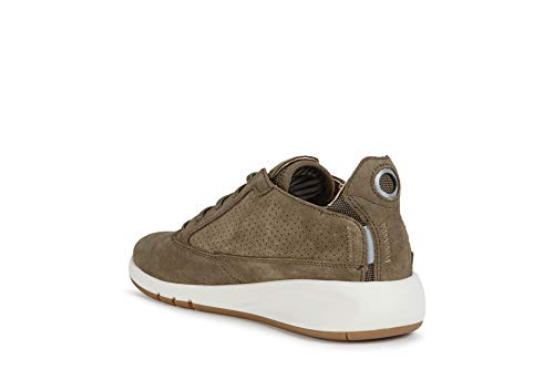 Geox Mujer Zapatos con Cordones AERANTIS, señora Zapatos Deportivos con Cordones,Calzado,Calzado de Exterior,Removable Insole,Olive,40 EU / 7 UK