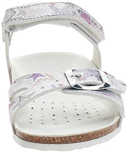 Geox Niñas Sandalias de Vestir J Adriel Girl, Chica Sandalia con Tiras, Sandalias con Correa,Zapatos de Verano,cómodo,Silver,30 EU / 11.5 UK Child