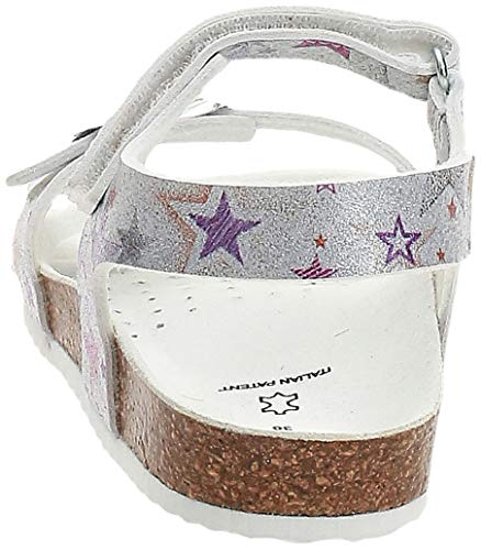 Geox Niñas Sandalias de Vestir J Adriel Girl, Chica Sandalia con Tiras, Sandalias con Correa,Zapatos de Verano,cómodo,Silver,30 EU / 11.5 UK Child