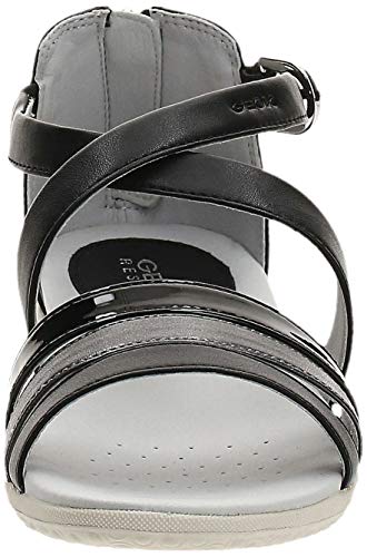 Geox Sandalias de mujer D Sandal Vega, sandalias gladiador Negro Size: 38 EU