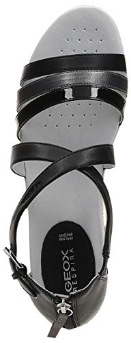 Geox Sandalias de mujer D Sandal Vega, sandalias gladiador Negro Size: 38 EU