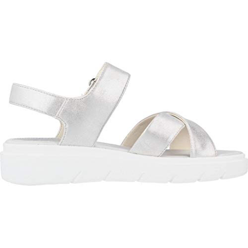 Geox Tamas D92DLE Mujer Sandalias de Vestir,Plataforma Sandalias,fémina Sandalia de la Plataforma,Zapatos de Verano,Sandalia Verano,cómoda Suela,Suela Gruesa,Blanco,39 EU