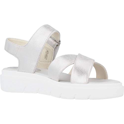 Geox Tamas D92DLE Mujer Sandalias de Vestir,Plataforma Sandalias,fémina Sandalia de la Plataforma,Zapatos de Verano,Sandalia Verano,cómoda Suela,Suela Gruesa,Blanco,39 EU