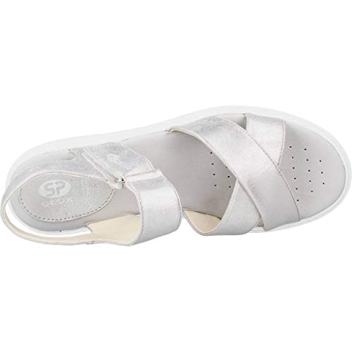Geox Tamas D92DLE Mujer Sandalias de Vestir,Plataforma Sandalias,fémina Sandalia de la Plataforma,Zapatos de Verano,Sandalia Verano,cómoda Suela,Suela Gruesa,Blanco,39 EU
