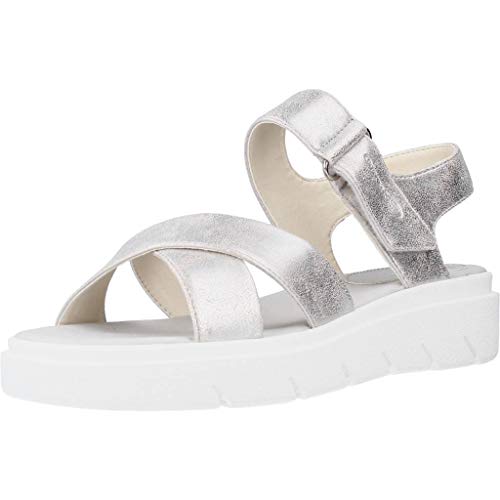 Geox Tamas D92DLE Mujer Sandalias de Vestir,Plataforma Sandalias,fémina Sandalia de la Plataforma,Zapatos de Verano,Sandalia Verano,cómoda Suela,Suela Gruesa,Blanco,39 EU