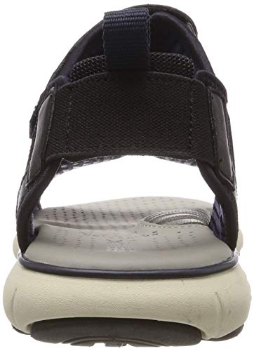 Geox U Nebula L B, Sandalias con Punta Abierta Hombre, Black/Dk Royal C0242, 44
