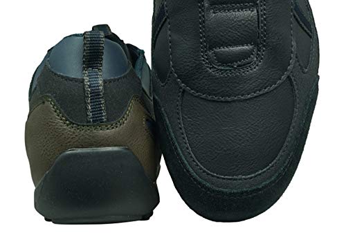 Geox U Ravex B Hombre Zapatillas de Piel Zapatos Casuales Ligeros y transpirables-Black-43