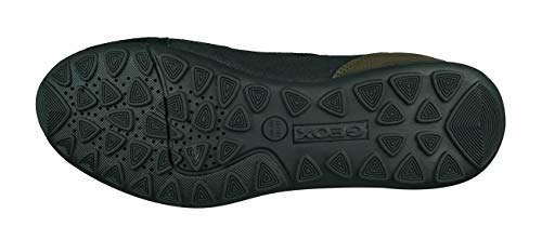 Geox U Ravex B Hombre Zapatillas de Piel Zapatos Casuales Ligeros y transpirables-Black-43