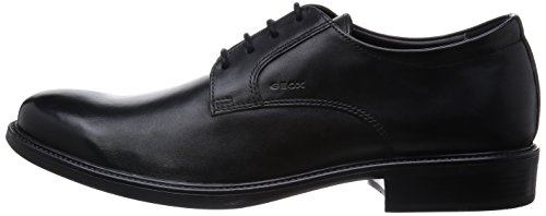 Geox Uomo Carnaby D, Zapatos de Cuero con Cordones para Hombre, Negro (Black 9999), 42 EU